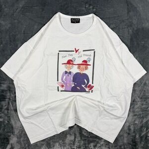 90's New Hats Old Friends White Graphic T-Shirt - size XL - measurements listed